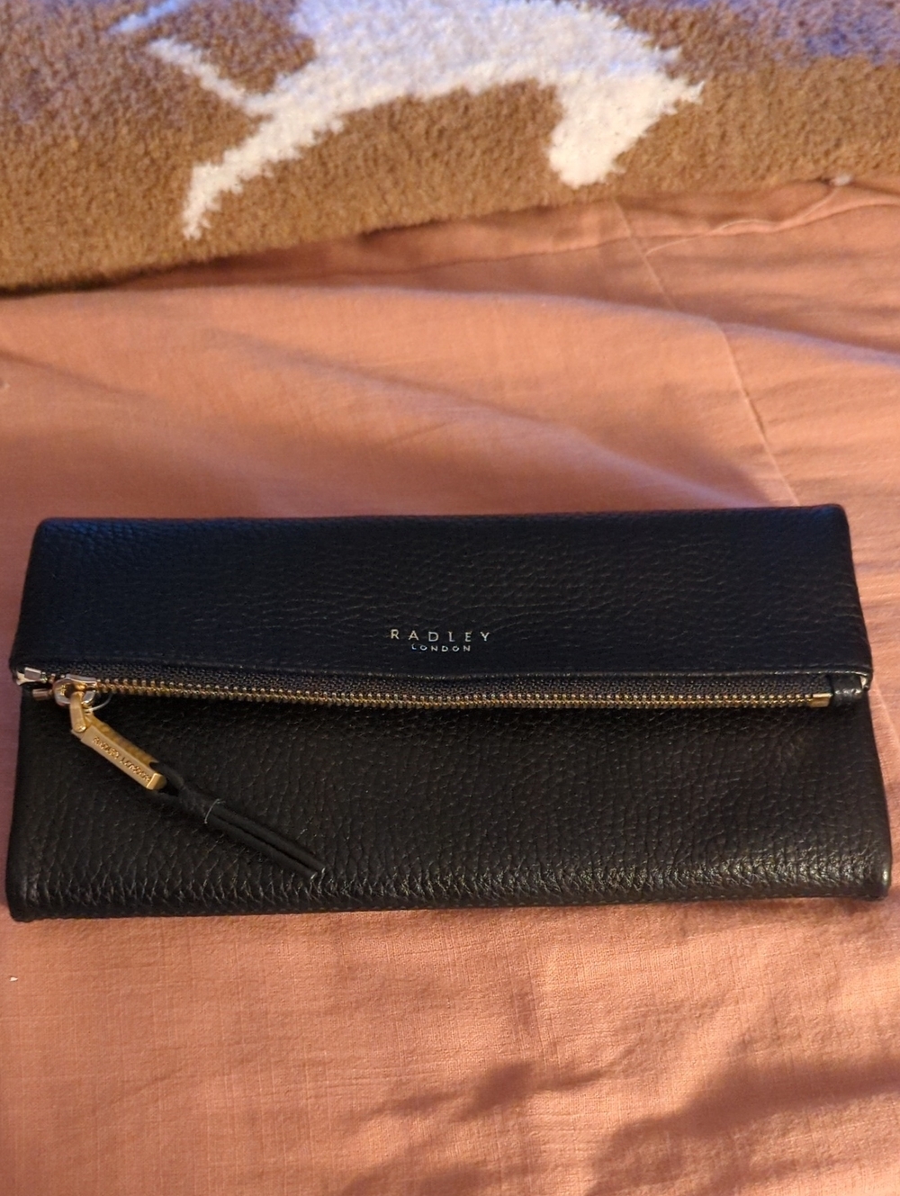 Radley London Black Leather Zip-Front Wallet